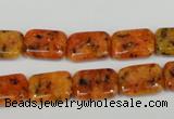 CLJ281 15.5 inches 10*14mm rectangle dyed sesame jasper beads wholesale