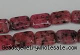 CLJ282 15.5 inches 10*14mm rectangle dyed sesame jasper beads wholesale