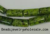 CLJ300 15.5 inches 8*16mm flat tube dyed sesame jasper beads wholesale