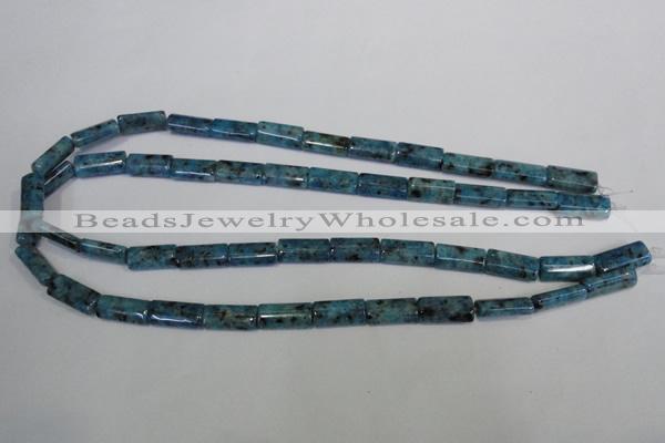 CLJ305 15.5 inches 8*16mm flat tube dyed sesame jasper beads wholesale