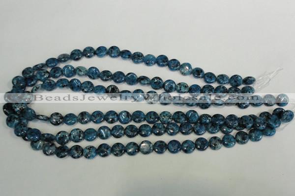 CLJ310 15.5 inches 10mm flat round dyed sesame jasper beads wholesale