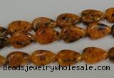 CLJ331 15.5 inches 8*12mm flat teardrop dyed sesame jasper beads