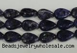 CLJ332 15.5 inches 8*12mm flat teardrop dyed sesame jasper beads