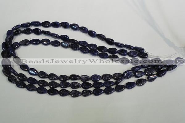 CLJ332 15.5 inches 8*12mm flat teardrop dyed sesame jasper beads