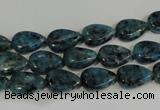 CLJ333 15.5 inches 8*12mm flat teardrop dyed sesame jasper beads