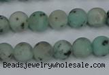 CLJ411 15.5 inches 6mm round matte sesame jasper beads wholesale