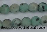 CLJ412 15.5 inches 8mm round matte sesame jasper beads wholesale