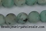 CLJ414 15.5 inches 12mm round matte sesame jasper beads wholesale