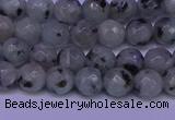 CLJ421 15.5 inches 6mm faceted round sesame jasper beads