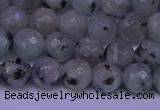 CLJ422 15.5 inches 8mm faceted round sesame jasper beads