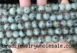 CLJ432 15.5 inches 10mm faceted round sesame jasper beads