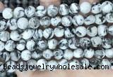 CLJ550 15.5 inches 6mm,8mm,10mm & 12mm faceted round sesame jasper beads