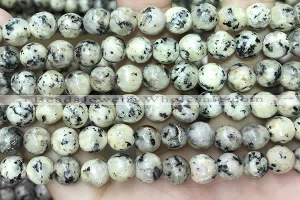 CLJ552 15.5 inches 6mm,8mm,10mm & 12mm faceted round sesame jasper beads