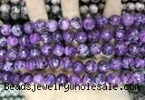 CLJ571 15 inches 10mm faceted 

round sesame jasper beads