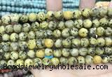 CLJ592 15 inches 8mm round matte sesame jasper beads