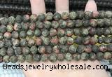 CLJ596 15 inches 8mm round matte sesame jasper beads