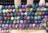 CLJ600 15 inches 8mm round matte sesame jasper beads