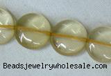 CLQ04 15.5 inches 12mm coin natural lemon quartz beads Wholesale