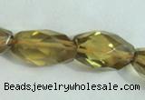 CLQ06 15.5 inches faceted rice natural lemon quartz beads