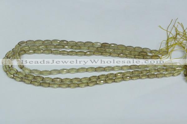 CLQ09 15.5 inches 8*16mm faceted rice natural lemon quartz beads