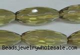 CLQ14 15.5 inches 12*30mm faceted rice natural lemon quartz beads