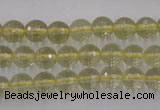 CLQ162 15.5 inches 8mm faceted round natural lemon quartz beads