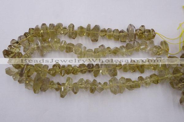 CLQ171 6*8mm – 10*16mm faceted nuggets natural lemon quartz beads