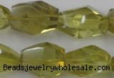 CLQ175 14*20mm – 16*28mm faceted nuggets natural lemon quartz beads