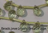 CLQ250 Top-drilled 8*12mm faceted teardrop natural lemon quartz beads