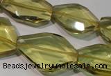 CLQ262 15.5 inches 10*25mm – 25*33mm faceted freeform lemon quartz beads