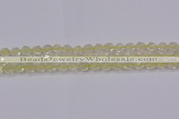 CLQ313 15.5 inches 10mm faceted nuggets lemon quartz beads