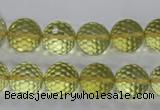 CLQ57 15.5 inches 10mm faceted round natural lemon quartz beads