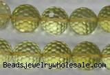 CLQ59 15.5 inches 14mm faceted round natural lemon quartz beads