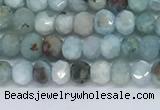 CLR100 15.5 inches 2*3mm faceted rondelle larimar gemstone beads