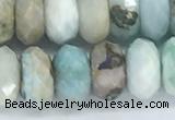 CLR105 15.5 inches 6*10mm faceted rondelle larimar gemstone beads