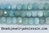 CLR108 15.5 inches 2*3mm faceted rondelle natural larimar beads