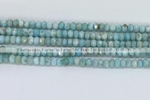 CLR109 15.5 inches 2.5*4mm faceted rondelle natural larimar beads