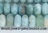 CLR111 15.5 inches 4*6mm faceted rondelle natural larimar beads