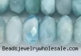 CLR114 15.5 inches 5*9mm faceted rondelle natural larimar beads