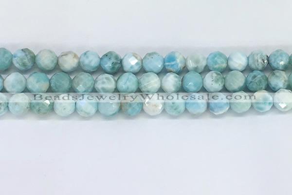 CLR120 15.5 inches 9mm faceted round larimar gemstone beads