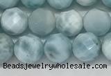 CLR137 15.5 inches 7mm faceted round natural larimar beads