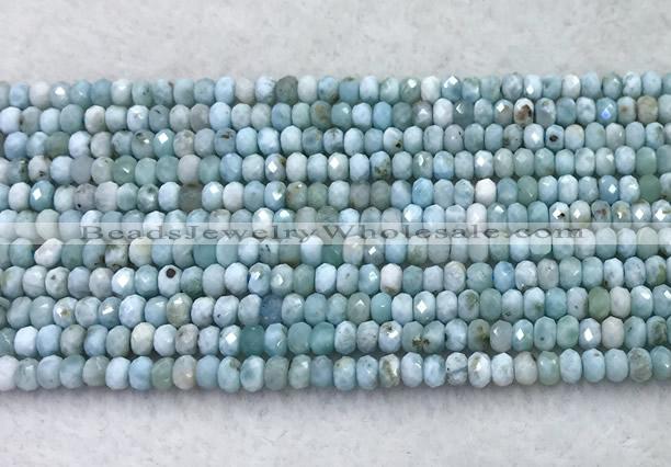 CLR146 15 inches 2.5*4mm faceted rondelle larimar beads wholesale