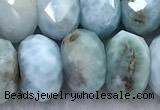 CLR151 15 inches 6*10mm faceted rondelle larimar beads wholesale