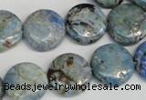 CLR211 15.5 inches 16mm flat round larimar gemstone beads