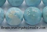 CLR24 15.5 inches 20mm round grade AA natural larimar gemstone beads