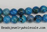 CLR302 15.5 inches 8mm round dyed larimar gemstone beads