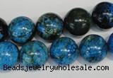 CLR305 15.5 inches 14mm round dyed larimar gemstone beads