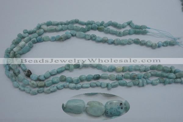 CLR32 15.5 inches 5*8mm nugget natural larimar gemstone beads