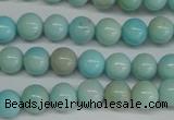 CLR350 15.5 inches 4mm round dyed larimar gemstone beads