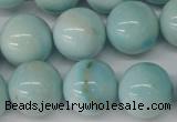 CLR355 15.5 inches 14mm round dyed larimar gemstone beads